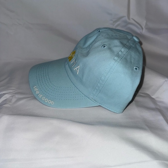 Life Is Good NWT Light Blue Aloha Cotton Baseball Cap - Picture 3 of 11